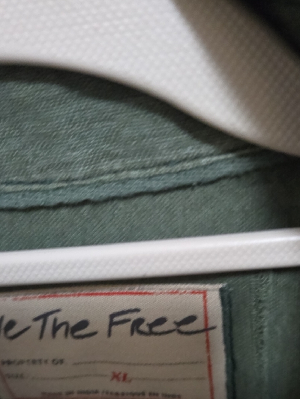 We The Free Olive Green Button-Up Shirt with Multicolor Embroidery - Picture 7 of 9